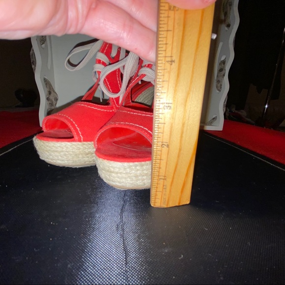 Call it Spring Orange tie wicker heel wedges 8 - Picture 7 of 11